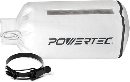 POWERTEC Dust Collector Bag w/ 5" Band Clamp Kit, 1 Micron Dust Bag & 4-3/4" to 5-1/4" Dust Collector Band Clamp for Wen, Shop Fox, Grizzly, Rockler, Delta, and POWERTEC DC5371/ 5372 (70403)
