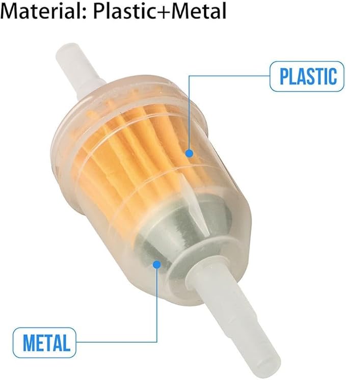Inline Plastic Fuel Filters Set 10 Pieces For Lawn Garden Equipment And Gas Powered Engines, 6mm/8mm Compatibility