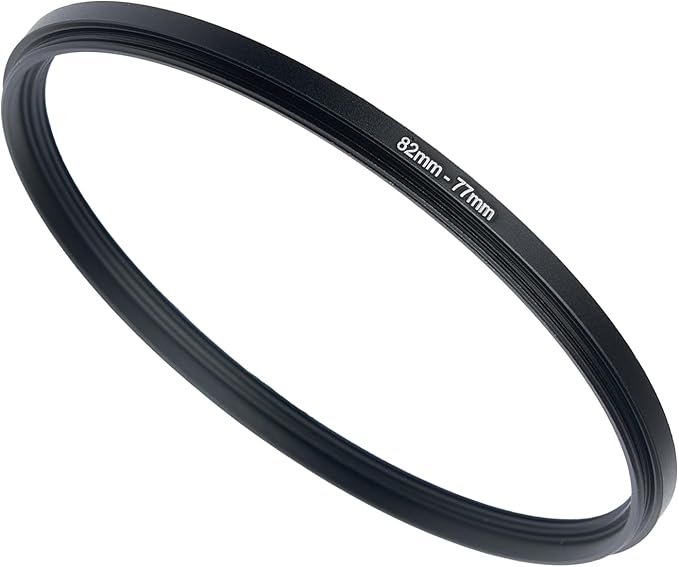 82mm to 77mm Step-up Adapter Rings Filter Adapter Black Metal Step Down Filter Ring Adapter Compatible with All Brand UV CPL ND Camera Lens Filter Stepping Rings (82mm-77mm)