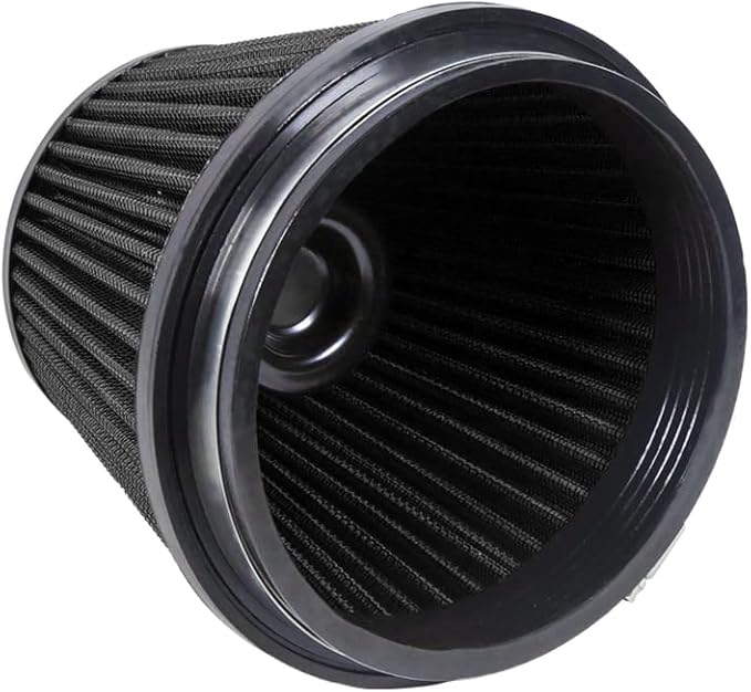 KYOSTAR Universal 6" (152mm) High-Flow Air Filter, Reusable Cone Cold Air Intake, High Performance, Washable, Clamp-On Car High Flow Air Kit, Flange Diameter: 6 Inch, Filter Height: 6.2 Inch, Black