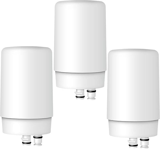 Waterdrop Faucet Water Filter, Replacement for Brita® Filter, Brita® Faucet 36311 On Tap Water Filtration System, FR-200, FF-100 Replacement Filter, White (3 Packs)