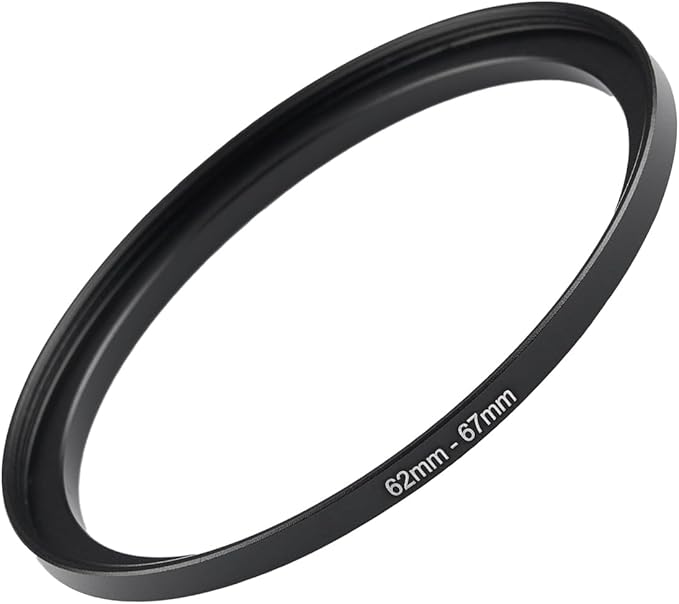 62mm to 67mm Step-up Adapter Rings Filter Adapter Black Metal Step Down Filter Ring Adapter Compatible with All Brand UV CPL ND Camera Lens Filter Stepping Rings (62mm-67mm)