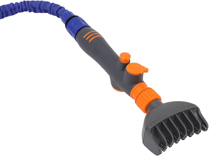 AMAKO Cartridge Filter Cleaning Comb Orange Handheld Rinse Tool with Water Pipe for Swimming Pool Durable Efficient Multifunctional PP Nylon 28.3x9cm 443g