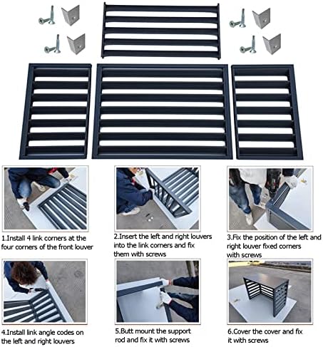 Aluminum Air Conditioner Cover, Privacy Fence Screen, Outdoor Condenser Protective Cover, Freestanding Louvered Space Divider, Trash Can Enclosure & Flower Stand, Suitable for Outdoor