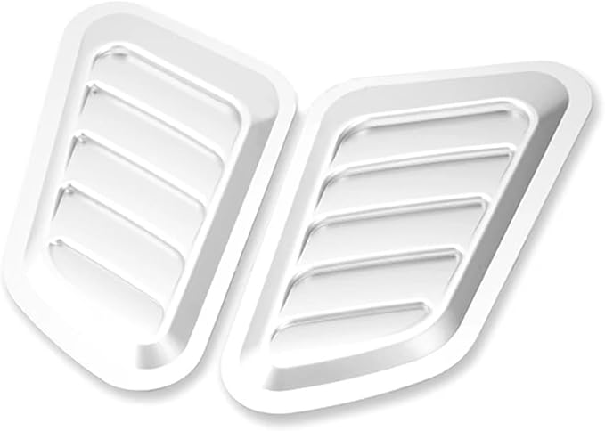 2Pcs ABS Car Air Flow Intake Hood Scoop Vent Bonnet Cover Universal DIY Decorate Car Accessories Compatible With BMW(Silver)