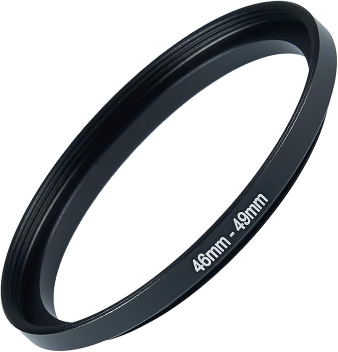 46mm to 49mm Step-up Adapter Rings Filter Adapter Black Metal Step Down Filter Ring Adapter Compatible with All Brand UV CPL ND Camera Lens Filter Stepping Rings (46mm-49mm)