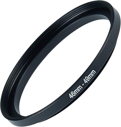 46mm to 49mm Step-up Adapter Rings Filter Adapter Black Metal Step Down Filter Ring Adapter Compatible with All Brand UV CPL ND Camera Lens Filter Stepping Rings (46mm-49mm)