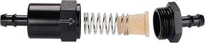 3/8" Billet Inline Fuel Filter 30 Micron Aluminum Black