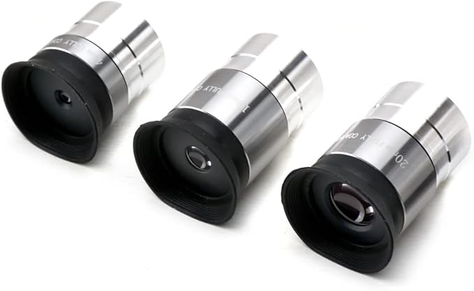 Multi-Coated Telescope Eyepiece Set - 1.25 inch - Upgraded with Soft Eyecup [4mm, 10mm, 20mm]