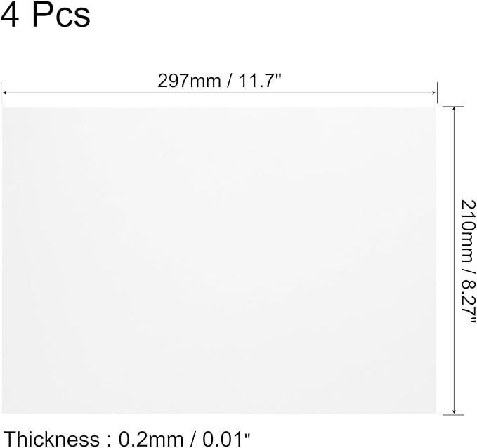 uxcell 4Pcs A4 Gel Light Lighting Filter Overlay Transparent Color Correction Plastic Vinyl PVC Sheets Photography Television Clear,0.2mm