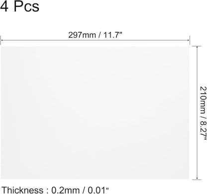 uxcell 4Pcs A4 Gel Light Lighting Filter Overlay Transparent Color Correction Plastic Vinyl PVC Sheets Photography Television Clear,0.2mm