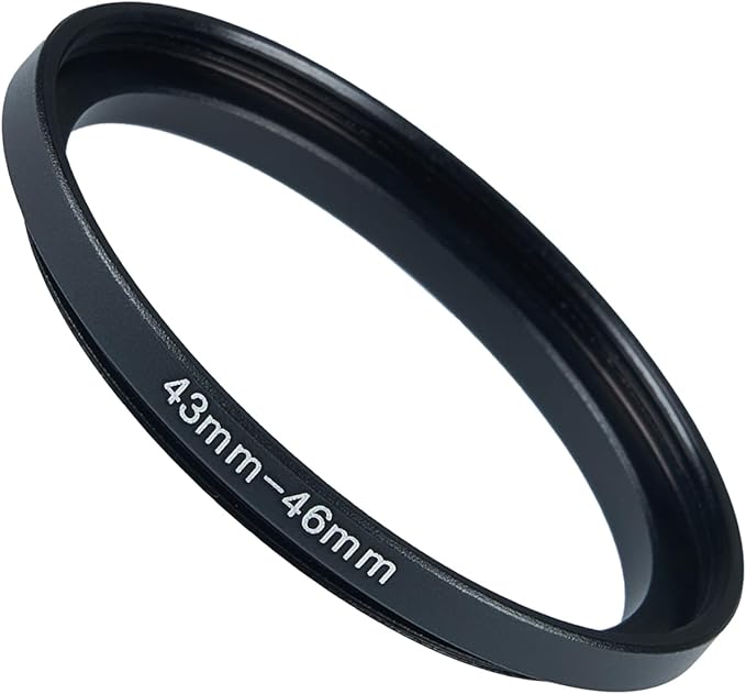43mm to 46mm Step-up Adapter Rings Filter Adapter Black Metal Step Down Filter Ring Adapter Compatible with All Brand UV CPL ND Camera Lens Filter Stepping Rings (43mm-46mm)