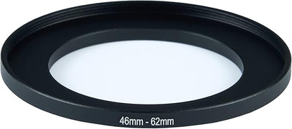 46mm to 62mm Step-Up Ring Filter Adapter for All Brands UV ND CPL Metal Ring Step-Up Rings Adapter Filter (46mm-62mm)