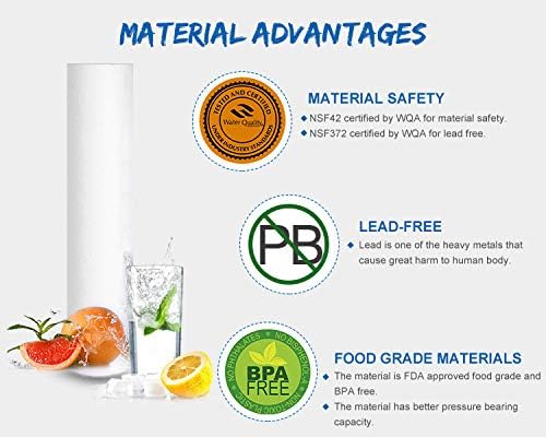 Compatible Replacement Pre-Filter Set For ROES-50, ROES-PH75, ROES-PHUV75, ROES-UV75-SS and ROES-UV75 Essence Series Reverse Osmosis Water Filter System Stage 1-3