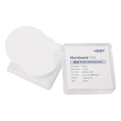 100 Pieces/Pack PVDF Disc Membrane Filters Hydrophilic 47mm Diameter 0.45µm Pore Size