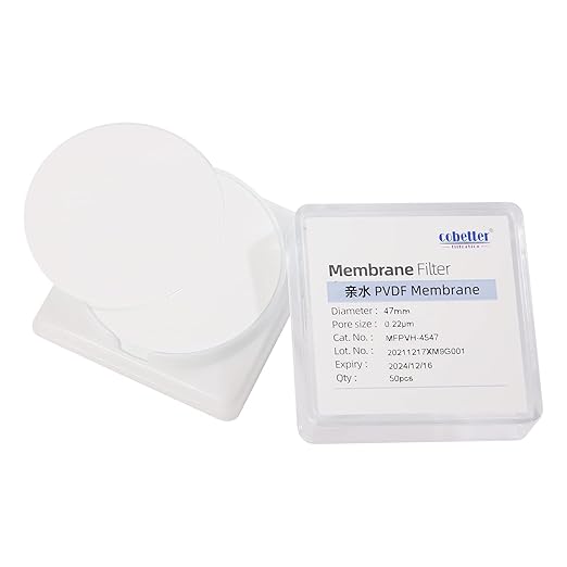 100 Pieces/Pack PVDF Disc Membrane Filters Hydrophilic 47mm Diameter 0.45µm Pore Size