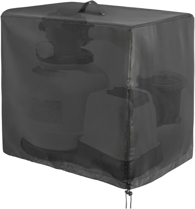 Pool Filter Cover - Easy Install Waterproof Enclosure, Durable Sand Filter Shield, Outdoor Strainer Protector, Weather Resistant Guard | Reliable System Protection for Debris Removal Pet Safety Child