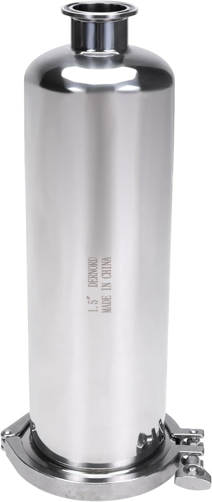 DERNORD 1.5 Inch Tri-Clamp Filter - SS304 Sanitary Fittings Inline Straight Strainer with 200 Mesh Stainless Screen