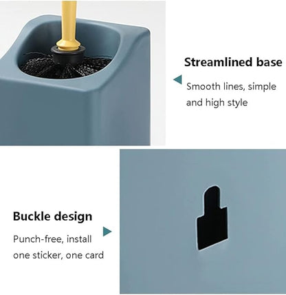 Toilet Scrubber Soft Hair Wall Mount Toilet Brush and Holder, Long Handle Toilet Bowl Brush Vented Quick Dry Toilet Cleaner Brush Practical