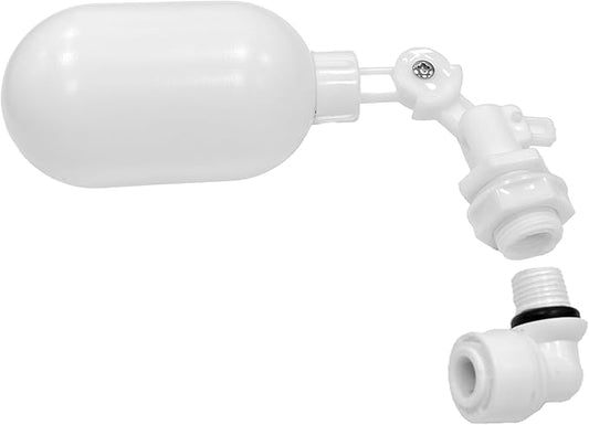 Max Water Filter Float Ball Valve with 1/4 inch Quick Connect Push in to Connect Tube Fittings, Adjustable Plastic Float Valve for Aquarium Reverse Osmosis Systems Water Purifiers