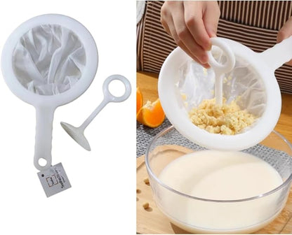 Kitchen Ultra-Fine Nylon Mesh Strainer I Filter Spoon Sieve For Soy Milk, Coffee, Milk, Yogurt, Juice, Enzymes, Honey, Wine, Rice Milk, Tofu brain