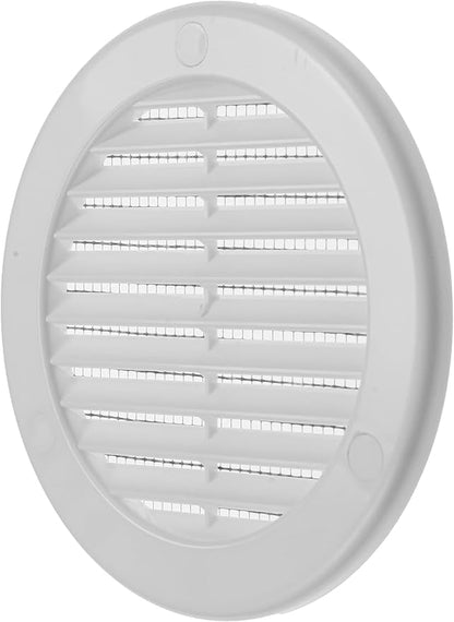 Vent Systems 4" Inch (Opening Dimensions) - Pack of 100 - White Soffit Vent Cover - Plastic Round Air Vent Grille - Built-in Mesh Screen - HVAC Register Louver for Bathroom, Home, Kitchen