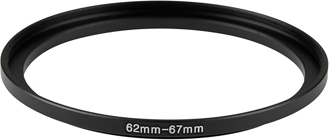 62-67mm Metal Step-Up/Down Ring Adapter Compatible with Mirrorless Cameras DSLR Lens, UV CPL ND Filter Thread Converter, Black