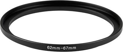 62-67mm Metal Step-Up/Down Ring Adapter Compatible with Mirrorless Cameras DSLR Lens, UV CPL ND Filter Thread Converter, Black