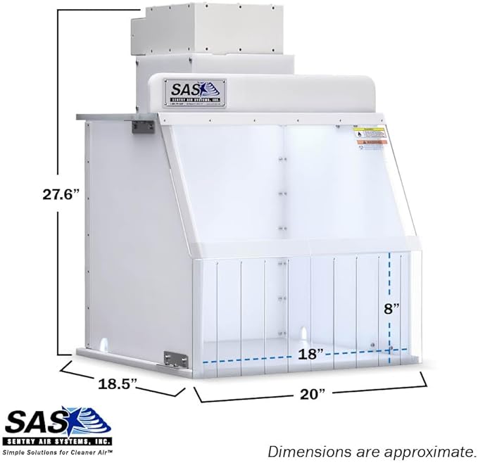18” Portable Clean Room – Laminar Flow Hood for medical and laboratory uses. Positive-pressure workspace meets ISO Class 5 Standards. Supplies Filtered Air to the Workspace