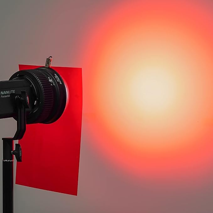 Lystaii 9pcs Gel Light Filter Color Correction Colored Overlays Transparent Color Film Lighting Gel Filter Plastic Sheets Correction 11.7 by 8.3 Inches for Film, Video, Photo, Stage (Red)