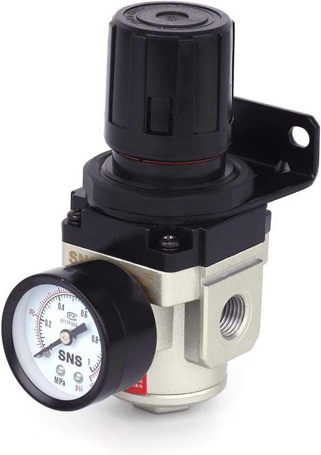 SNS AR3000-N02 Female Thread 1/4 NPT Air Pressure Regulator 0-150 PSI Adjustable,Bracket,Gauge