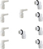 1/4" Inch Male Thread to Tube connector & 1/4" Stem elbow,NSF Certified Plastic Quick Connect RO Fittings（5 Male Elbow + 5 Stem Elbow ）