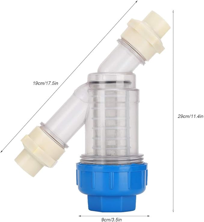 Poultry Water Line Strainer | Farm Water Treatment System for Chickens/Ducks/Livestock | Replaceable Screen Sheet Purifies Water Supply | 29x19x9cm Plastic Strainer