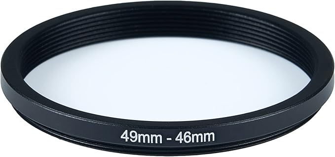 49mm to 46mm Step-Down Ring Filter Adapter for All Brands UV ND CPL Metal Ring Step-Down Rings Adapter Filter (49mm-46mm)