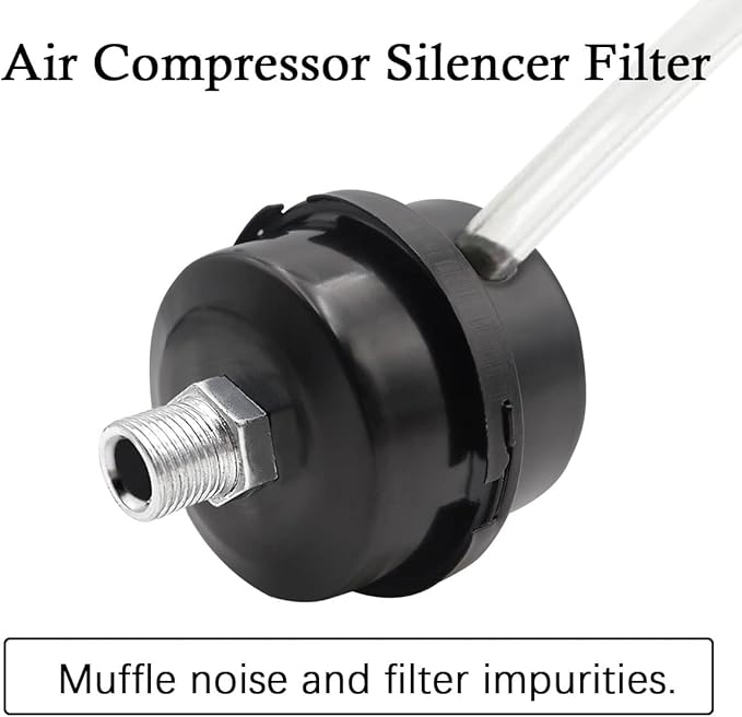 2 pcs 3/8" Thread Air Compressor Silencer, Air Compressor Intake Filter Sound Muffler Accessories 16mm for generators, blowers, exhaust ports