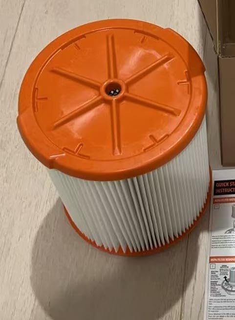 VF8000 Replacement Filter Compatible with Most Ridgid 5-16 Gallon Wet Dry Shop Vacuum Cleaners. 1 Pleated HEPA Filter