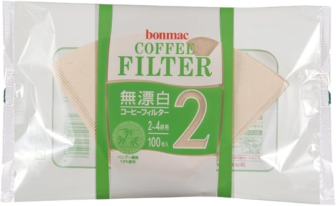 [2-4] bonmac cups unbleached bamboo blended filter CF-200BAM 100 sheets x 10 pack # 858512 (japan import)