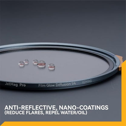 NiSi - JetMag Pro 82MAG Film Glow 1/4 - Cinematic Mist Glow Diffusion Filter, Highlight Bloom for Photo & Video, Nano Coated Optical Glass, Ultra-Slim Frame - Adapter Ring Required