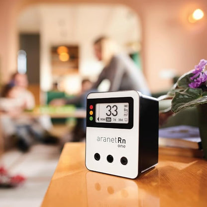 Radon One – Fast Home Radon Gas Detector with 10-Minute Response, E-Ink Display, Battery Powered, Portable Real-Time Radon Monitor for Basements & Indoor Air Monitoring (White)