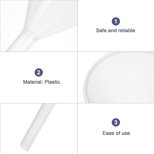 Veemoon 10pcs 90mm Plastic Triangle Funnels Pp Laboratory Filling Funnels Scientific Filter for Lab and Industrial Liquid Transfer