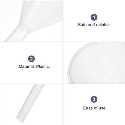 Veemoon 10pcs 90mm Plastic Triangle Funnels Pp Laboratory Filling Funnels Scientific Filter for Lab and Industrial Liquid Transfer