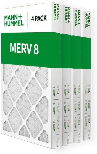 Mann+Hummel 16x24x2 MERV 8 Pleated HVAC AC Furnace Air Filters. 4 Pack. (Exact Size: 15.38 x 23.38 x 1.75 Inches)