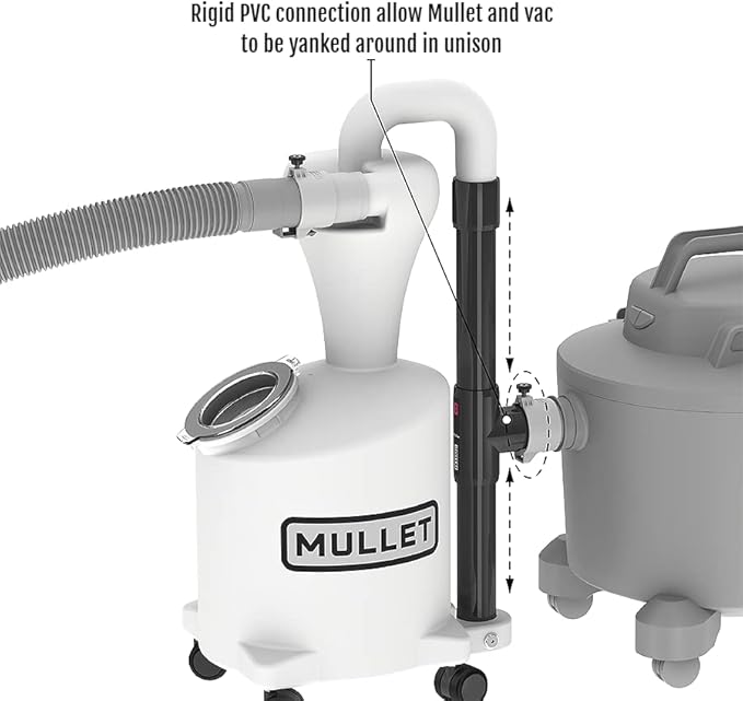 Mullet High-Speed Cyclone Dust Collector for Shop Vacuum - Sawdust Separator, Dust Collectors for Woodworking, Garage, Hobbyist Debris Extraction
