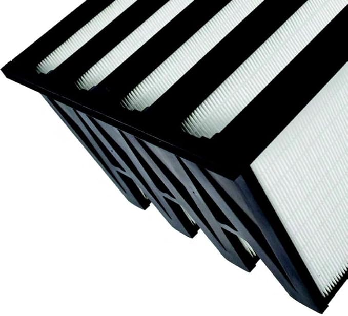 Synthetic Mini Pleat Rigid V-Bank Air Filter 24x24x12 (4V) – MERV 15 ASHRAE 52.2 High-Efficiency HVAC Filter for Commercial, Industrial, Hopsitals & Cleanroom Use