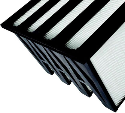 Synthetic Mini Pleat Rigid V-Bank Air Filter 24x24x12 (4V) – MERV 15 ASHRAE 52.2 High-Efficiency HVAC Filter for Commercial, Industrial, Hopsitals & Cleanroom Use