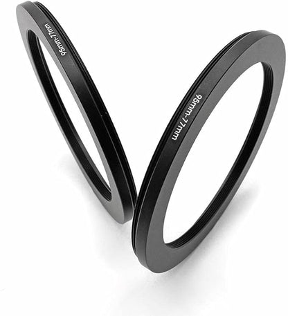95 to 77mm Metal Step Rings, 95mm to 77mm Step Down Ring Filter Ring Adapter for 95mm Camera Lens & 77mm UV CPL ND Filters Hoods Caps LingoFoto