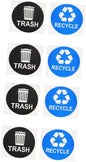 8pcs Trash Can Stickers for Waste Sorting Garbage Classification Decals Black and Blue for Easy Recycling and Sustainable Habits