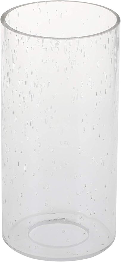 GoLucky Glass Cylinder Shade Accessory for Lamp - Bubble Glass Fixture Replacement with 1-5/8 Inch Fitter - 3"D x 6"H