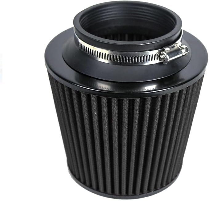 KYOSTAR Universal 3.5" (89mm) High-Flow Air Filter, Reusable Cone Cold Air Intake, High Performance Washable Clamp-On Car High Flow Air Kit, Flange Diameter: 3.5 Inch, Filter Height: 6.1 Inch, Black