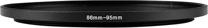 86-95mm Metal Step-Up/Down Ring Adapter Compatible with Mirrorless Cameras DSLR Lens, UV CPL ND Filter Thread Converter, Black